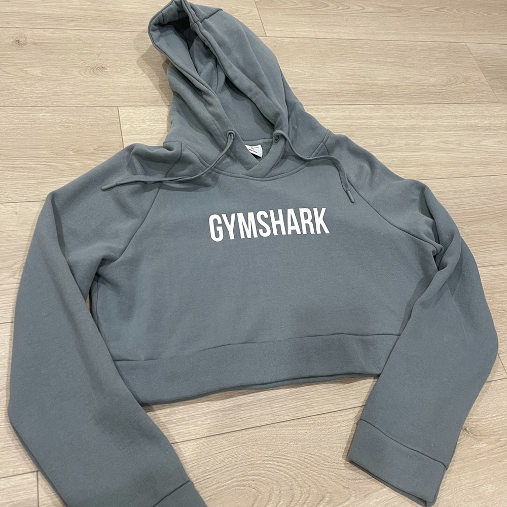 GYMSHARK CROPPED HOODIE (turquoise)